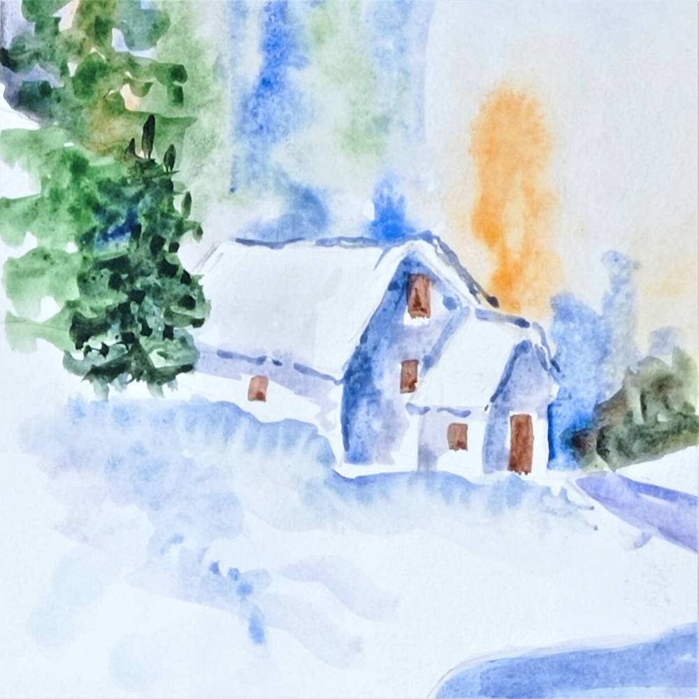 House in the middle of winter